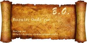 Bozsin Oxána névjegykártya